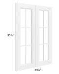 Dakota White 24x36 Mullion Glass Doors Only with Glass Included