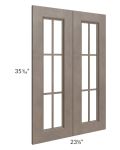 Providence Natural Grey 24x36 Mullion Glass Doors Only with Glass Included