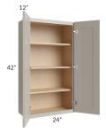 Stratton Light Grey Shaker 24x42 Wall Cabinet