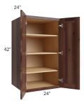 Farmhouse Walnut Shaker 24x42x24 Pantry Wall Cabinet