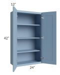 Sky Blue Shaker 24x42 Wall Cabinet