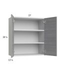 Euro Grey 27x30-1/4 Wall Cabinet