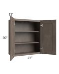 Natural Grey Shaker 27x30 Wall Cabinet