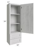 Heather Grey Shaker 18x54 Wall Cabinet With Drawers