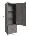 Providence Slate Grey 18x54 Wall Cabinet With Drawers