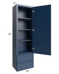 Portland Navy Blue 18x60 Wall Cabinet With Drawers