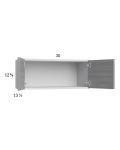 Euro Grey 30x12-5/8 Wall Cabinet