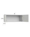Euro White Grain 30x12-5/8 Wall Cabinet