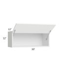 Venetian White Matte 30x12 Lift Up Door Wall Cabinet
