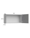 Euro Grey 30x15-1/8 Wall Cabinet