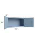 Sky Blue Shaker 30x15 Wall Cabinet