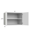 Euro Gloss White 30x22-5/8x24 Wall Cabinet
