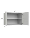 Euro White Grain 30x22-5/8x24 Wall Cabinet