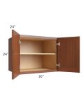 Phoenix Caramel Glaze 30x24x24 Wall Cabinet