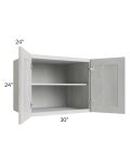 Heather Grey Shaker 30x24x24 Wall Cabinet
