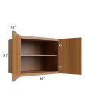 Portland Walnut 30x24x24 Wall Cabinet