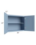 Sky Blue Shaker 30x24 Wall Cabinet