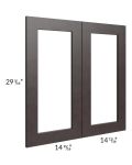 Brazilian Shaker 30x30 Glass Door Only with Glass Included