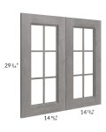 Providence Slate Grey 30x30 Mullion Glass Doors Only with Glass Included