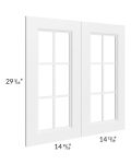 Providence White 15x30 Mullion Glass Door Only with Glass Included