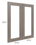 Natural Grey Shaker 30x36 Glass Door Only with Glass Included