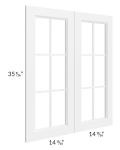 Signature Vanilla 30x36 Mullion Glass Door Only with Glass Included