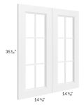 Providence White 30x36 Mullion Glass Door Only with Glass Included