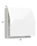 Venetian White Gloss 30x36 Lift Up Bi-Fold Door Wall Cabinet