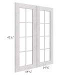 Heather Grey Shaker 30x42 Mullion Glass Doors Only with Glass Included