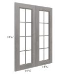 Providence Slate Grey 30x42 Mullion Glass Doors Only with Glass Included