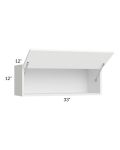 Venetian White Matte 33x12 Lift Up Door Wall Cabinet