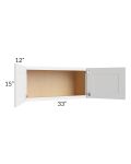 Stratton White Shaker 33x15 Wall Cabinet