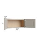 Stratton Light Grey Shaker 33x15 Wall Cabinet