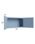 Sky Blue Shaker 33x18 Wall Cabinet
