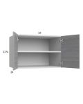 Euro Grey 33x22-5/8x24 Wall Cabinet