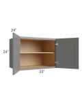 Stratton Dark Grey Shaker 33x24x24 Wall Cabinet - Out of stock through mid April