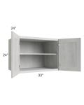 Heather Grey Shaker 33x12 Wall Cabinet