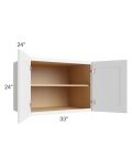 Vail White Shaker 33x24x24 Wall Cabinet