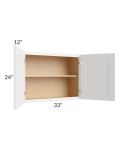 Alpine White Shaker 33x24 Wall Cabinet 