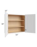 Southport White Shaker 33x30 Wall Cabinet