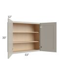 Stratton Light Grey Shaker 33x30 Wall Cabinet