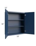 Portland Navy Blue 33x36 Wall Cabinet