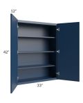 Portland Navy Blue 33x42 Wall Cabinet