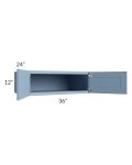 Sky Blue Shaker 36x12x24 Wall Cabinet