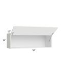 Venetian White Gloss 36x12 Lift Up Door Wall Cabinet