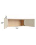 Stratton Khaki Shaker 36x15 Wall Cabinet 
