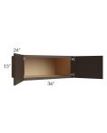 Southport Espresso Shaker 36x15x24 Wall Cabinet