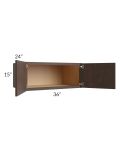 Vienna Kona Brown 36x15x24 Wall Cabinet