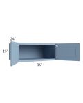 Sky Blue Shaker 36x15x24 Wall Cabinet