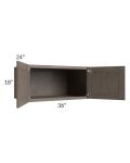 Natural Grey Shaker 36x18x24 Wall Cabinet